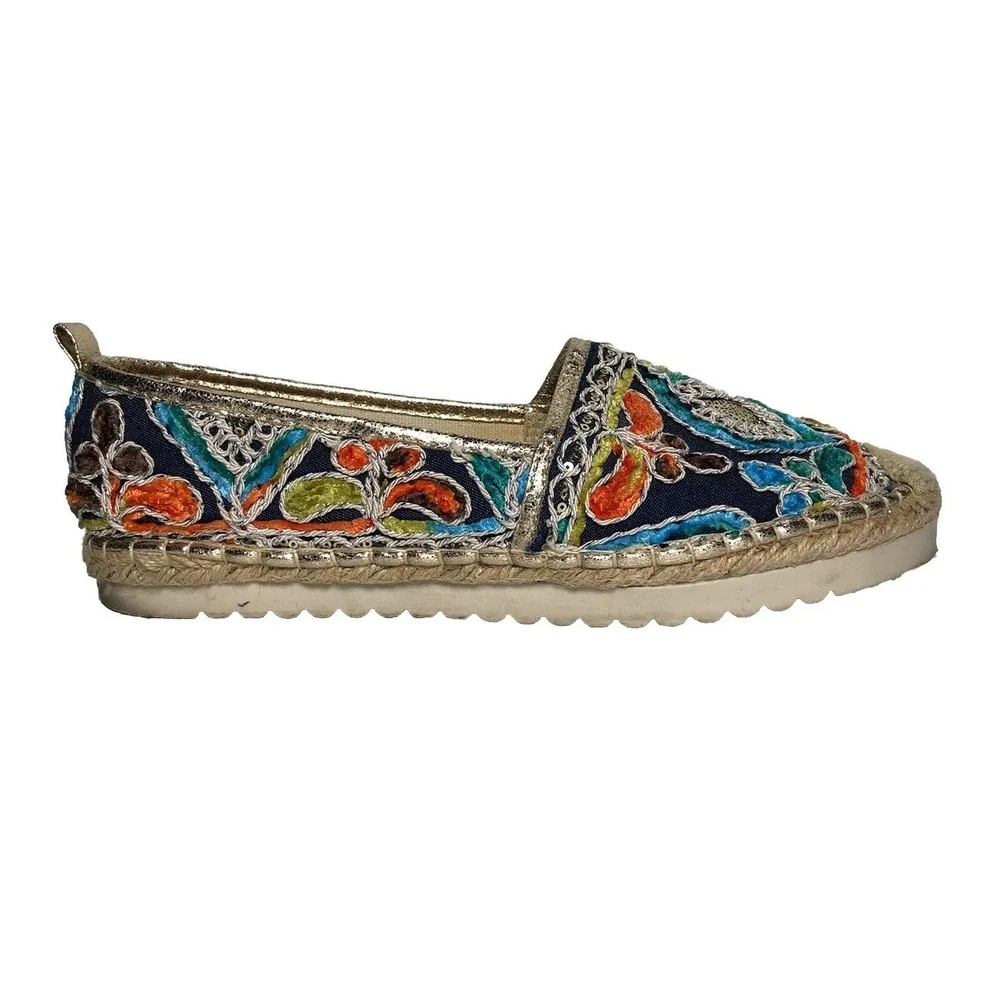 Patrizia by Spring Step Espadrille Embroidered Floral Slip On‎ Loafer Shoes
